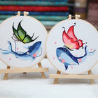 Embroidery Kit- Needlework- Whale & Butterfly Series- Beginner Embroidery Set- Sulaman Tangan- Set Sulam- Cross Stitch