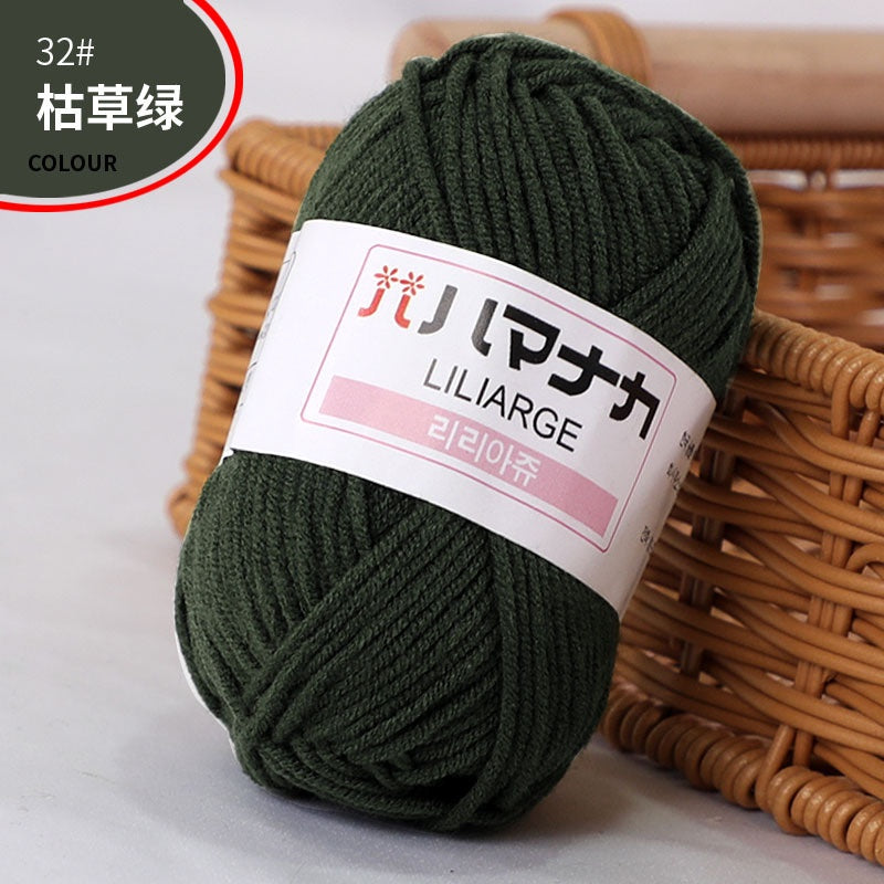 Clearance - 25g Benang Kait/ 4ply Milk Cotton (Colour 1-49) Mini Yarn Hand Knitting/Crochet Cotton Yarn for Scarf/Sweater/Hat