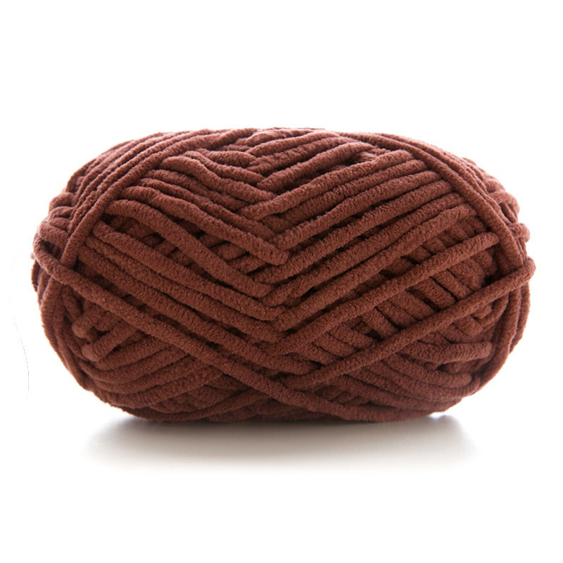 Polyester Crochet Yarn/ Benang Kait Lembut/ Soft Knitting Yarn/ Thin Chunky Yarn/ Ice Velvet Yarn/ 小萌仔冰条线
