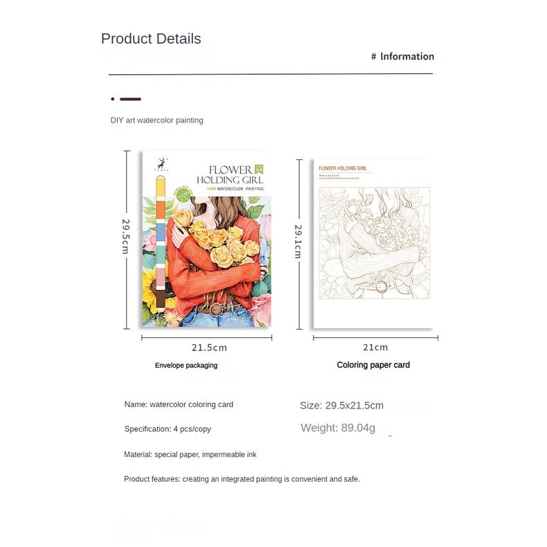 CLEARANCE Creative Watercolor Painting Book Decompression Coloring Book Graffiti Drawing Book Cartoon with Paint