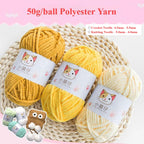 Polyester Crochet Yarn/ Benang Kait Lembut/ Soft Knitting Yarn/ Thin Chunky Yarn/ Ice Velvet Yarn/ 小萌仔冰条线