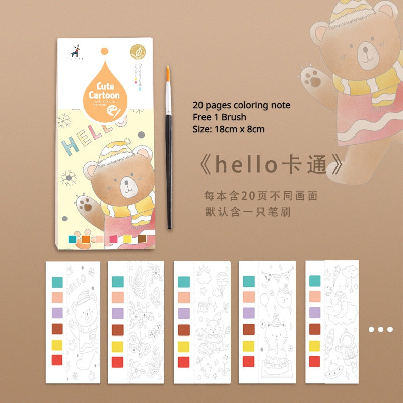 CLEARANCE - Children Coloring Note/ Watercolor Note/ Children Painting Sticky Note/Pocket Painting Note