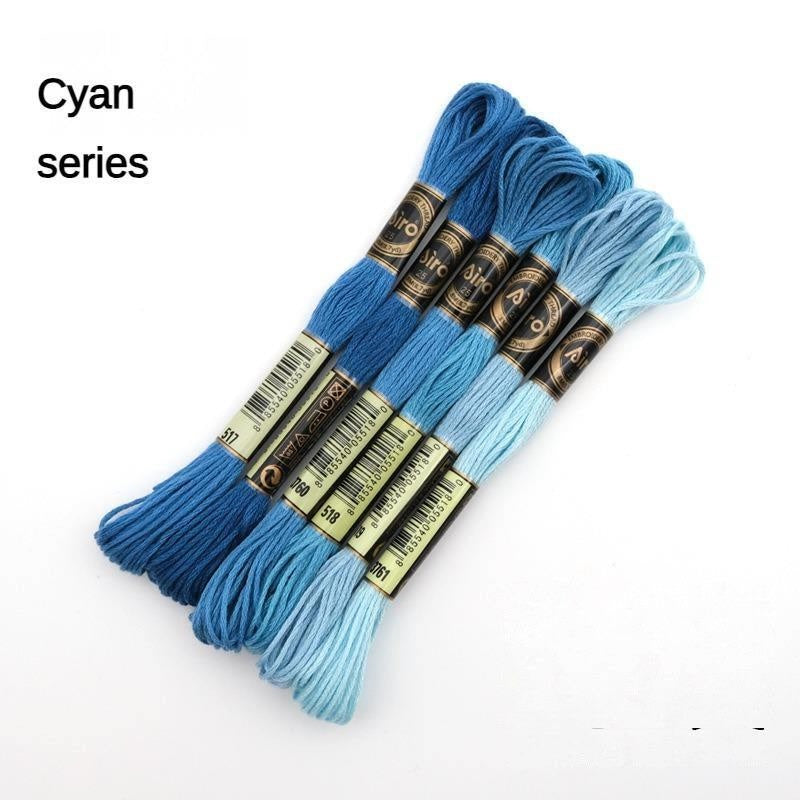 Airo 6pcs Embroidery Thread Mixed Color Pack Cross Stitch Thread Handmade DIY Embroidery Floss Benang Sulam  6色/混色刺绣线