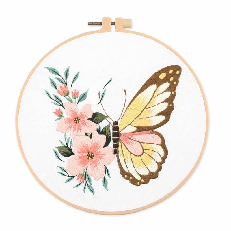 Embroidery Kit- Needlework- Whale & Butterfly Series- Beginner Embroidery Set- Sulaman Tangan- Set Sulam- Cross Stitch