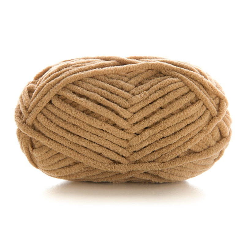 Polyester Crochet Yarn/ Benang Kait Lembut/ Soft Knitting Yarn/ Thin Chunky Yarn/ Ice Velvet Yarn/ 小萌仔冰条线