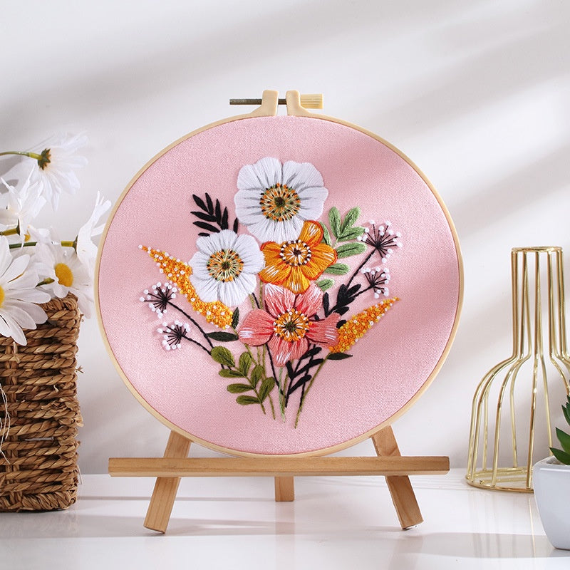 New Arrival Embroidery Kit Needlework/ Beginner Embroidery Set/ Set Sulaman Tangan/ DIY cross stitch set/ 刺绣材料包