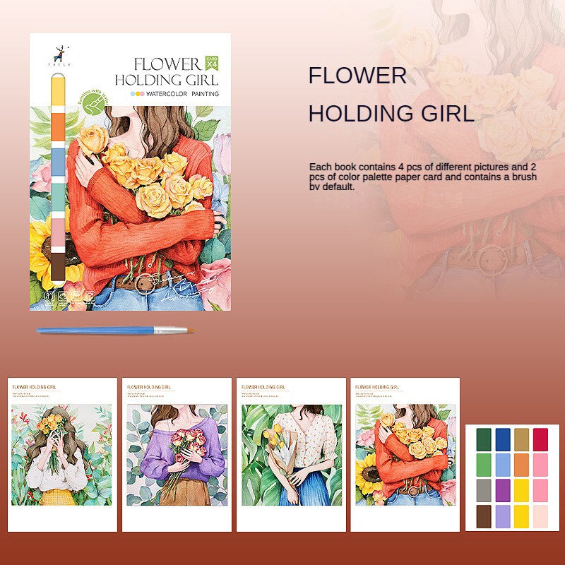 CLEARANCE Creative Watercolor Painting Book Decompression Coloring Book Graffiti Drawing Book Cartoon with Paint