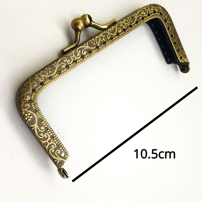 Square Shape Kiss Lock Bronze Colour Wallet Purse Frame DIY Crochet Purse Accessories Sewing Clasp Purse 口金钱包包包配件