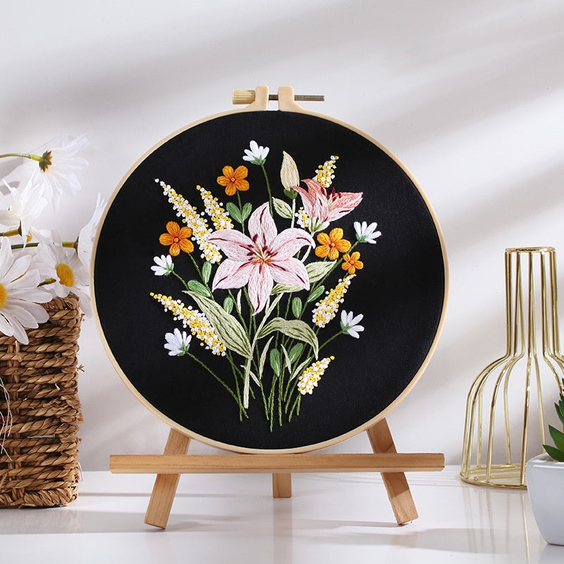 New Arrival Embroidery Kit Needlework/ Beginner Embroidery Set/ Set Sulaman Tangan/ DIY cross stitch set/ 刺绣材料包