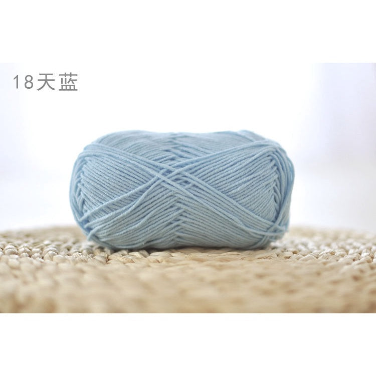 4ply Milk Cotton Yarn (01 - 35) / Meng Wawa Yarn/ Crochet Yarn/ Knitting Yarn/ Benang Kait Milk Cotton 雪妃尔萌娃娃4股牛奶线棉纱线