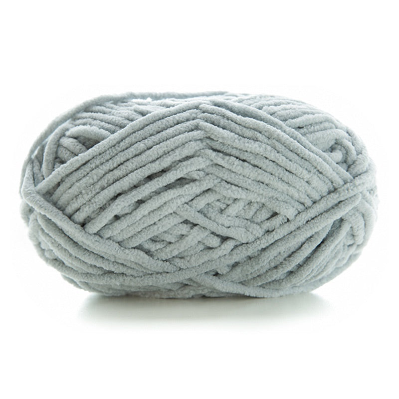 Polyester Crochet Yarn/ Benang Kait Lembut/ Soft Knitting Yarn/ Thin Chunky Yarn/ Ice Velvet Yarn/ 小萌仔冰条线