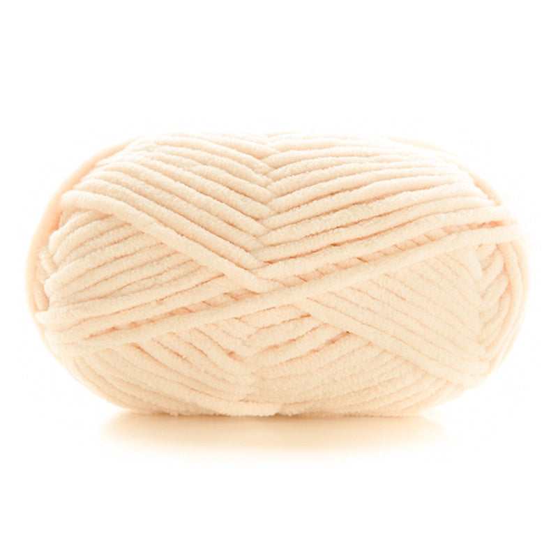 Polyester Crochet Yarn/ Benang Kait Lembut/ Soft Knitting Yarn/ Thin Chunky Yarn/ Ice Velvet Yarn/ 小萌仔冰条线