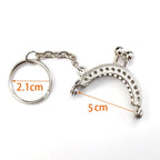 5cm Mini Keychain Clapslock purse/wallet frame Benang Kait Beg Accessories DIY小口金包包配件半圆带链格子花直珠头口金