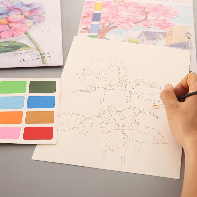 CLEARANCE Creative Watercolor Painting Book Decompression Coloring Book Graffiti Drawing Book Cartoon with Paint