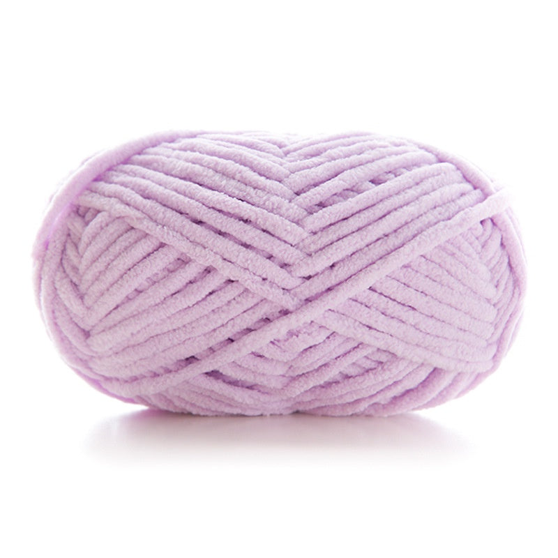 Polyester Crochet Yarn/ Benang Kait Lembut/ Soft Knitting Yarn/ Thin Chunky Yarn/ Ice Velvet Yarn/ 小萌仔冰条线