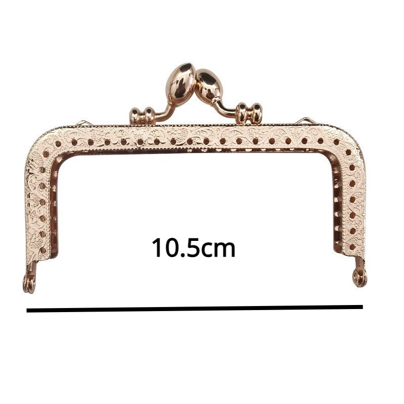Square Shape Kiss Lock Rose Gold Colour Wallet Purse Frame DIY Crochet Purse Accessories Sewing Clasp Purse 口金钱包包包配件