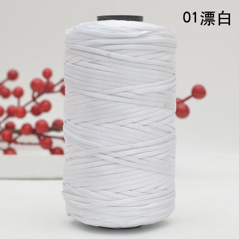 250g Flat Ribbon Yarn/ benang kait beg/ Icy Yarn/ Tape Yarn/ Tali Beg/ crochet yarn/ 丝光线/冰丝棉麻扁带线