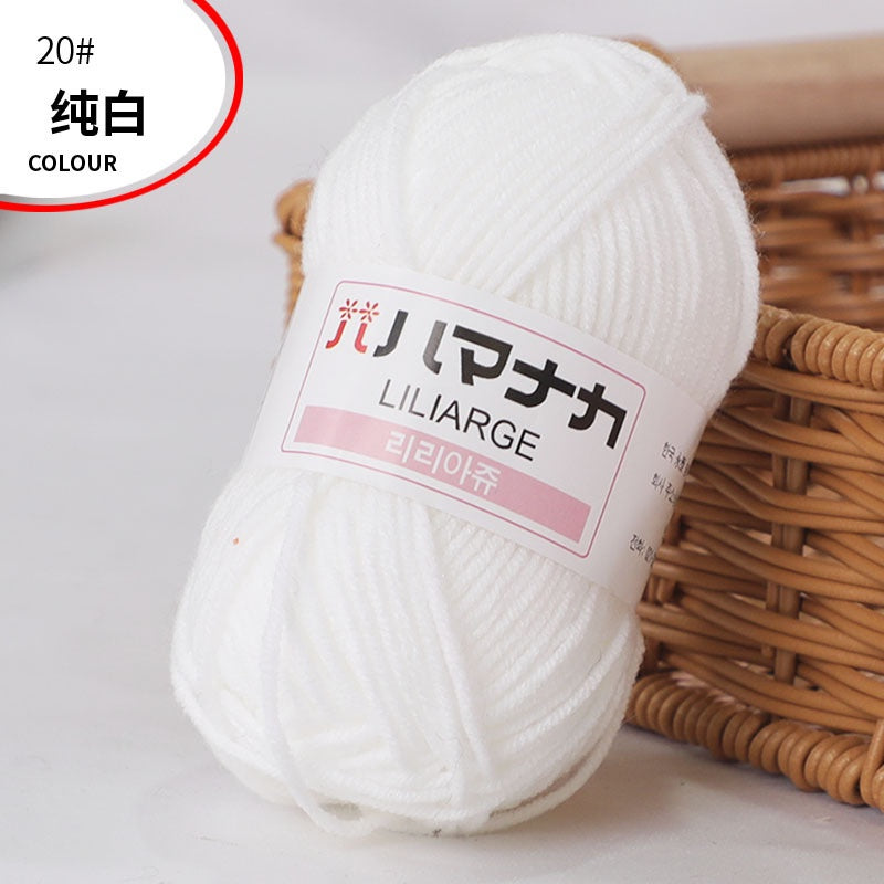 Clearance - 25g Benang Kait/ 4ply Milk Cotton (Colour 1-49) Mini Yarn Hand Knitting/Crochet Cotton Yarn for Scarf/Sweater/Hat