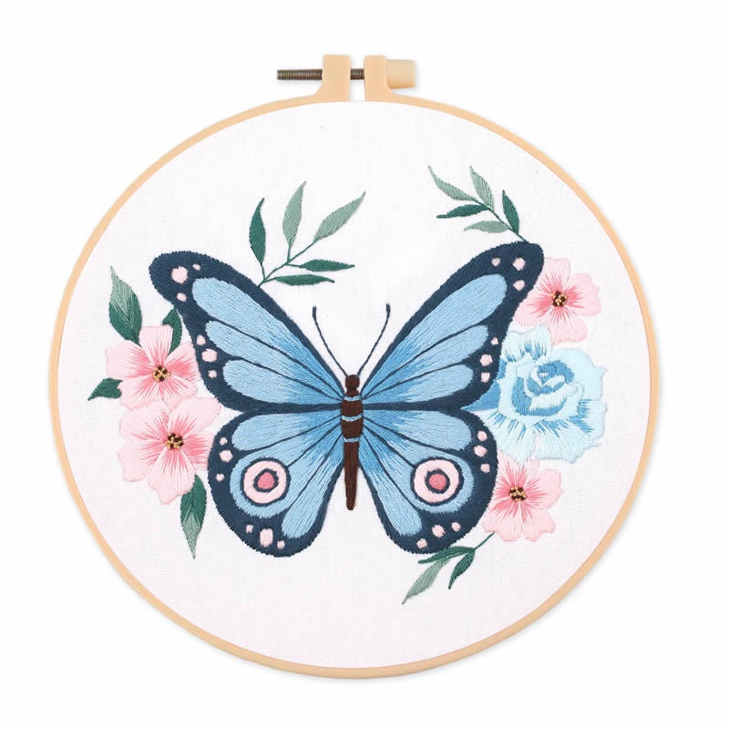 Embroidery Kit- Needlework- Whale & Butterfly Series- Beginner Embroidery Set- Sulaman Tangan- Set Sulam- Cross Stitch