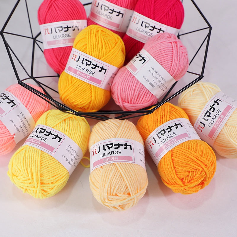 Clearance - 25g Benang Kait/ 4ply Milk Cotton (Colour 1-49) Mini Yarn Hand Knitting/Crochet Cotton Yarn for Scarf/Sweater/Hat