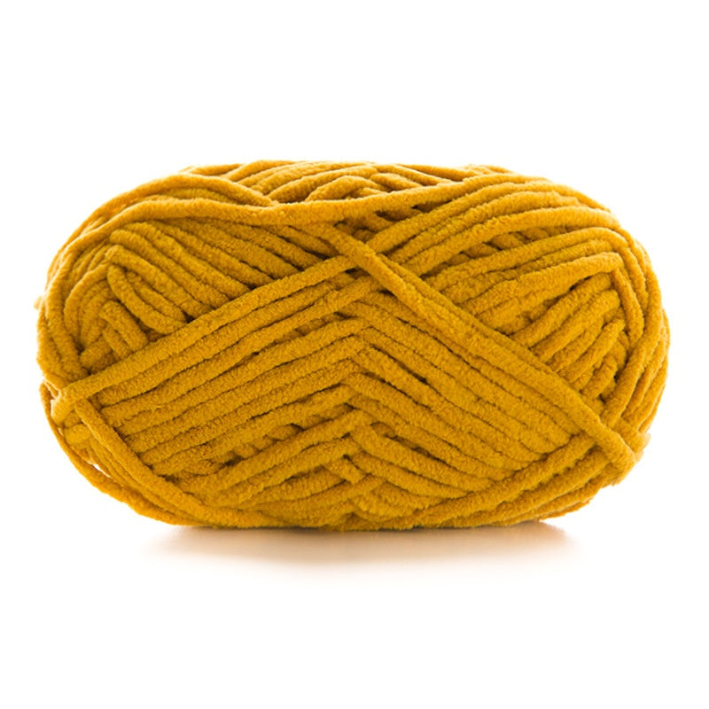Polyester Crochet Yarn/ Benang Kait Lembut/ Soft Knitting Yarn/ Thin Chunky Yarn/ Ice Velvet Yarn/ 小萌仔冰条线