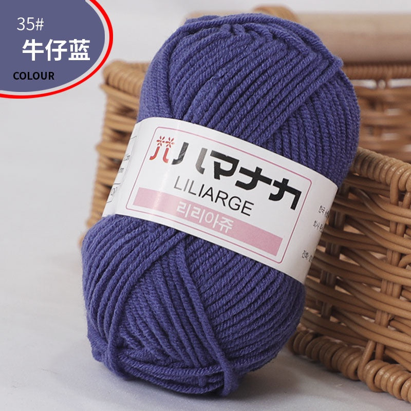 Clearance - 25g Benang Kait/ 4ply Milk Cotton (Colour 1-49) Mini Yarn Hand Knitting/Crochet Cotton Yarn for Scarf/Sweater/Hat