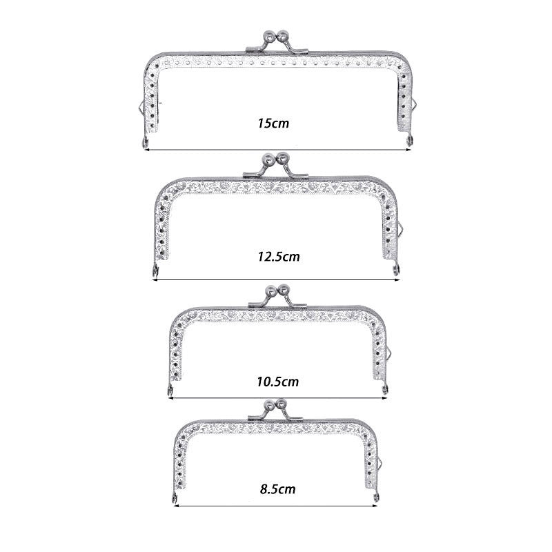 Square Shape Kiss Lock Silver Colour Wallet Purse Frame DIY Crochet Purse Accessories Sewing Clasp Purse 口金钱包包包配件