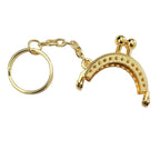 5cm Mini Keychain Clapslock purse/wallet frame Benang Kait Beg Accessories DIY小口金包包配件半圆带链格子花直珠头口金