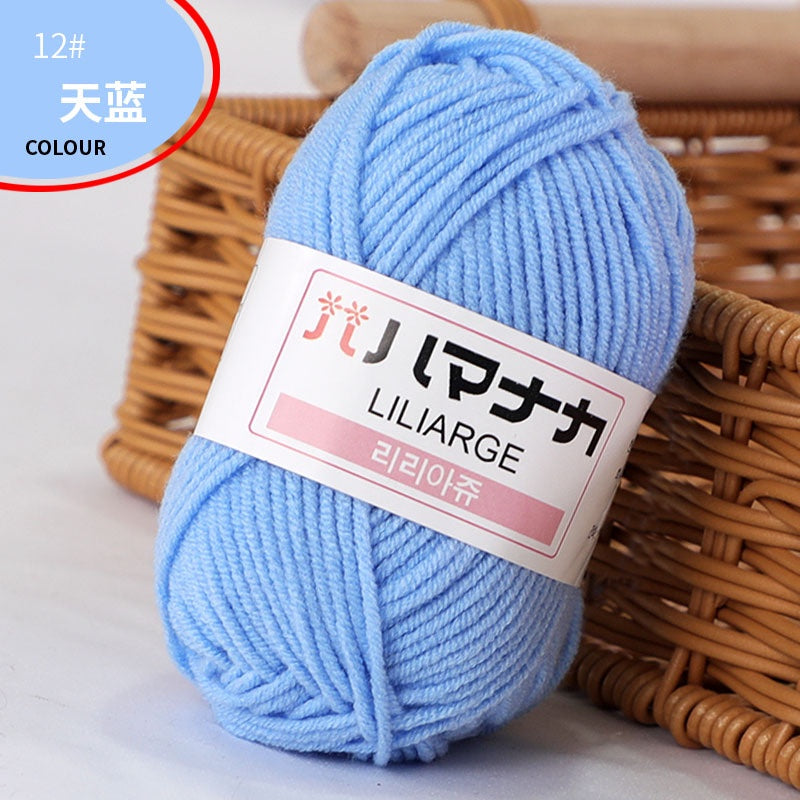 Clearance - 25g Benang Kait/ 4ply Milk Cotton (Colour 1-49) Mini Yarn Hand Knitting/Crochet Cotton Yarn for Scarf/Sweater/Hat