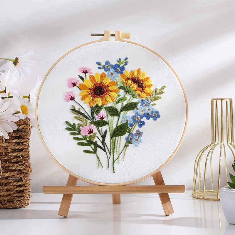 New Arrival Embroidery Kit Needlework/ Beginner Embroidery Set/ Set Sulaman Tangan/ DIY cross stitch set/ 刺绣材料包