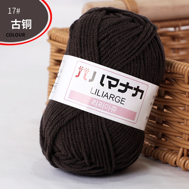Clearance - 25g Benang Kait/ 4ply Milk Cotton (Colour 1-49) Mini Yarn Hand Knitting/Crochet Cotton Yarn for Scarf/Sweater/Hat
