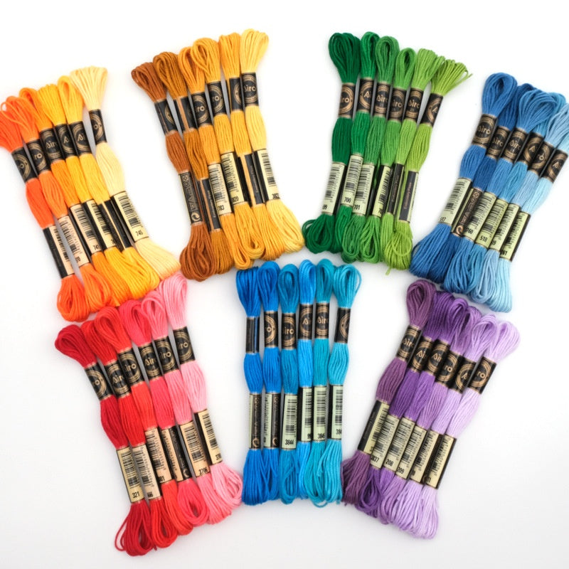 Airo 6pcs Embroidery Thread Mixed Color Pack Cross Stitch Thread Handmade DIY Embroidery Floss Benang Sulam  6色/混色刺绣线