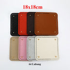 18x18cm Tapak Beg - Segi Empat Kulit PU (64 Lubang) - Bahan DIY Kraf Tangan - PU Leather Bag Base - 18x18cm Square