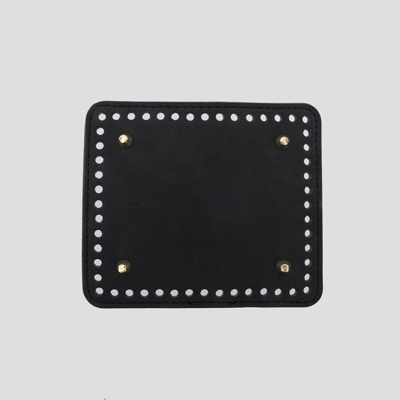 15x13cm Tapak Beg - Segi Empat Kulit PU (52 Lubang) - Bahan DIY Kraf Tangan - PU Leather Bag Base - 15x13cm Square