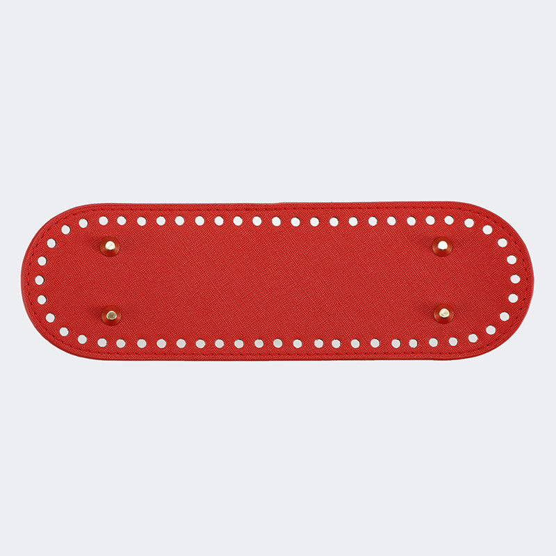 26x8cm Tapak Beg - Bentuk Bujur Kulit PU (56 Lubang) - Bahan DIY Kraf Tangan - PU Leather Bag Base - 26x8cm Oval