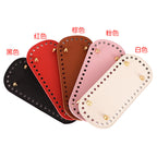 18x8cm Tapak Beg - Bentuk Bujur Kulit PU (42 Lubang) - Bahan DIY Kraf Tangan - PU Leather Bag Base - 18x8cm Oval