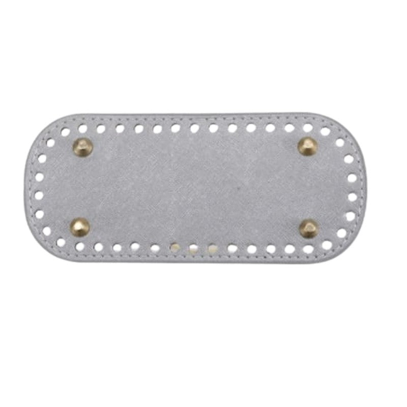 18x8cm Tapak Beg - Bentuk Bujur Kulit PU (42 Lubang) - Bahan DIY Kraf Tangan - PU Leather Bag Base - 18x8cm Oval