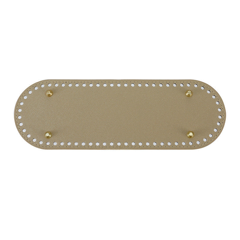 30x10cm Tapak Beg Bentuk Bujur Kulit PU (66 Lubang) - Bahan DIY Kraf Tangan - PU Leather Bag Base - 30x10cm Oval