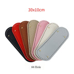 30x10cm Tapak Beg Bentuk Bujur Kulit PU (66 Lubang) - Bahan DIY Kraf Tangan - PU Leather Bag Base - 30x10cm Oval