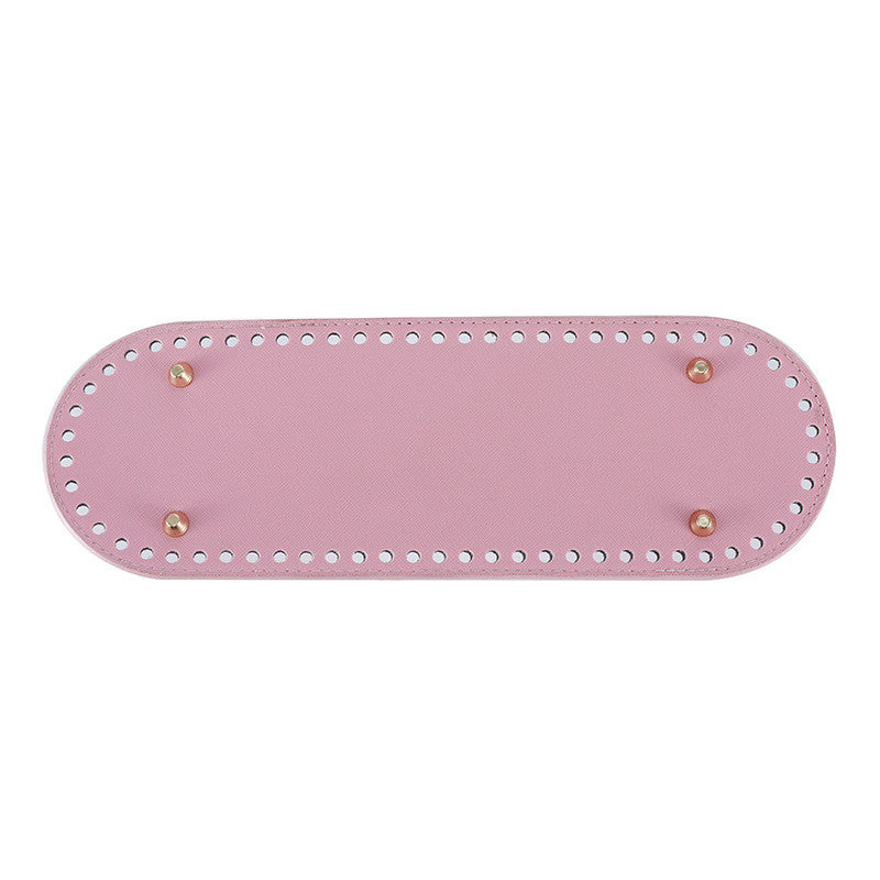 30x10cm Tapak Beg Bentuk Bujur Kulit PU (66 Lubang) - Bahan DIY Kraf Tangan - PU Leather Bag Base - 30x10cm Oval