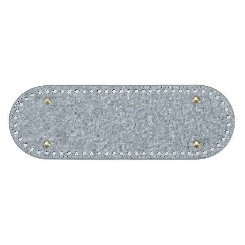 30x10cm Tapak Beg Bentuk Bujur Kulit PU (66 Lubang) - Bahan DIY Kraf Tangan - PU Leather Bag Base - 30x10cm Oval