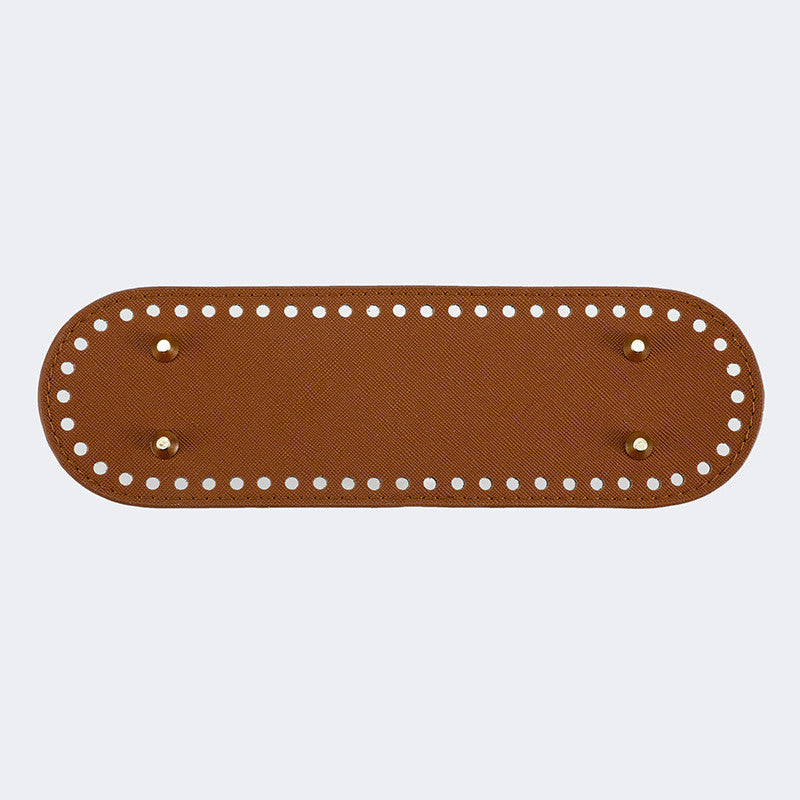 26x8cm Tapak Beg - Bentuk Bujur Kulit PU (56 Lubang) - Bahan DIY Kraf Tangan - PU Leather Bag Base - 26x8cm Oval