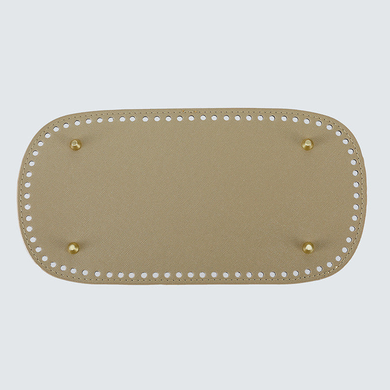 30x15cm Tapak Beg - Bentuk Bujur Kulit PU (76 Lubang) - Bahan DIY Kraf Tangan - PU Leather Bag Base - 30x15cm Oval
