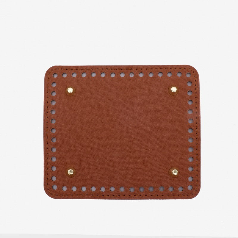 15x13cm Tapak Beg - Segi Empat Kulit PU (52 Lubang) - Bahan DIY Kraf Tangan - PU Leather Bag Base - 15x13cm Square