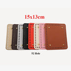 15x13cm Tapak Beg - Segi Empat Kulit PU (52 Lubang) - Bahan DIY Kraf Tangan - PU Leather Bag Base - 15x13cm Square
