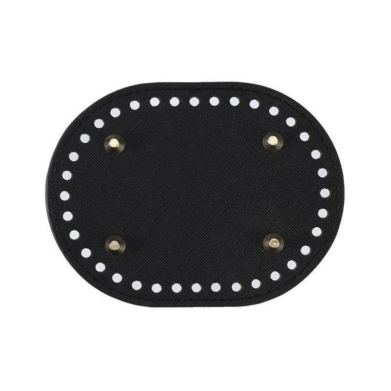 14.5x11cm Tapak Beg - Bentuk Bujur Kulit PU (36 Lubang) - Bahan DIY Kraf Tangan - PU Leather Bag Base - 14.5x11cm Oval