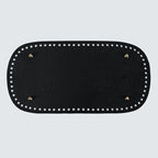 30x15cm Tapak Beg - Bentuk Bujur Kulit PU (76 Lubang) - Bahan DIY Kraf Tangan - PU Leather Bag Base - 30x15cm Oval