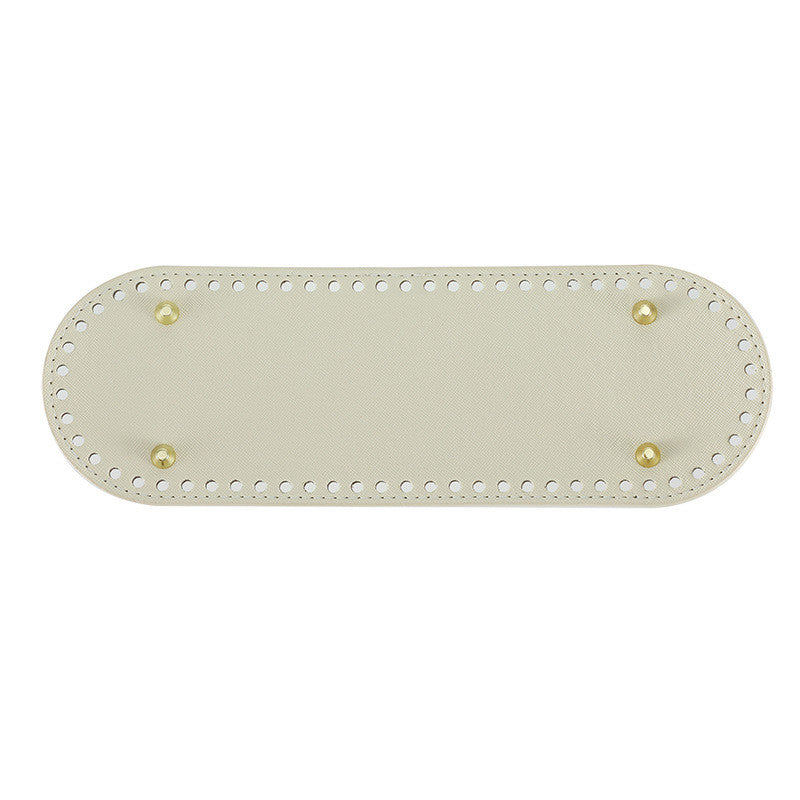 30x10cm Tapak Beg Bentuk Bujur Kulit PU (66 Lubang) - Bahan DIY Kraf Tangan - PU Leather Bag Base - 30x10cm Oval