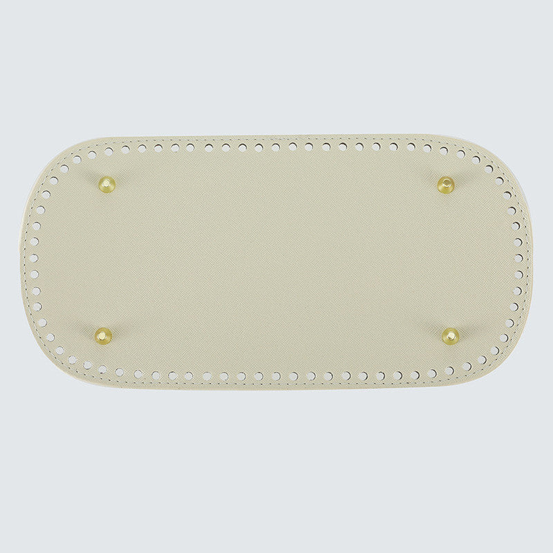 30x15cm Tapak Beg - Bentuk Bujur Kulit PU (76 Lubang) - Bahan DIY Kraf Tangan - PU Leather Bag Base - 30x15cm Oval