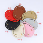 14.5x11cm Tapak Beg - Bentuk Bujur Kulit PU (36 Lubang) - Bahan DIY Kraf Tangan - PU Leather Bag Base - 14.5x11cm Oval